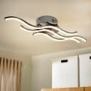 Modern LED Ceiling Chrome 3 Strip Light Warm White 20W Semi Flush H3015