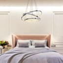 Modern Round Chandelier LED 3 Ring Ceiling Pendant Light Warm White 