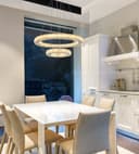 LED Modern Round Ceiling Chandelier Double Ring Warm White H3042