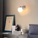 Modern Indoor Frosted Glass Globe Scone Chrome Wall Light H3097 With LED G9 Warm White