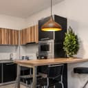 Modern Ceiling Pendant Dome Metal Wood Grain Finish Light H3063