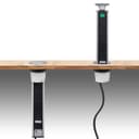 Silver Top Power Tower Pop Up Socket With 2 USB Charging Port 3 Plug Sockets P8083