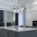 Modern Ceiling Crystal Chandelier Pendant Light Chrome Fixture Glass 3 Rings H3064