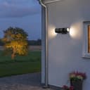 Black Outdoor Double Wall Light Adjustable IP54 External Directional Spot Lamp