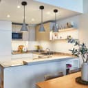 Ceramic Ceiling Pendant Light Grey Gypsum Lamp Shade