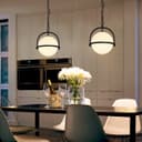 Industrial Nautical Ceiling Pendant Light Opal Globe Glass Black Chain Suspended K426