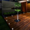 5w LED Outdoor Ground Walkover Light Square Cool White Brushed Chrome Finish GL03CW