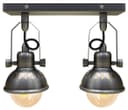 Vintage Twin Ceiling Light Fixture Dark Grey Pewter finish Adjustable Swivel Spot Light Stainless Steel