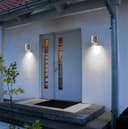 Single Outdoor Wall Light Dusk Till Dawn Sensor Stainless Steel Finish IP65 ZLC088