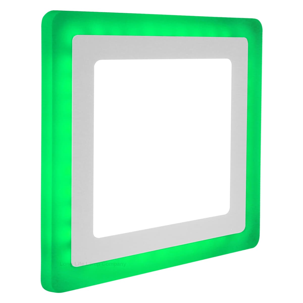 12w + 4w LED Square Recessed Ceiling Panel Light with Dual Colour Cool White / Green