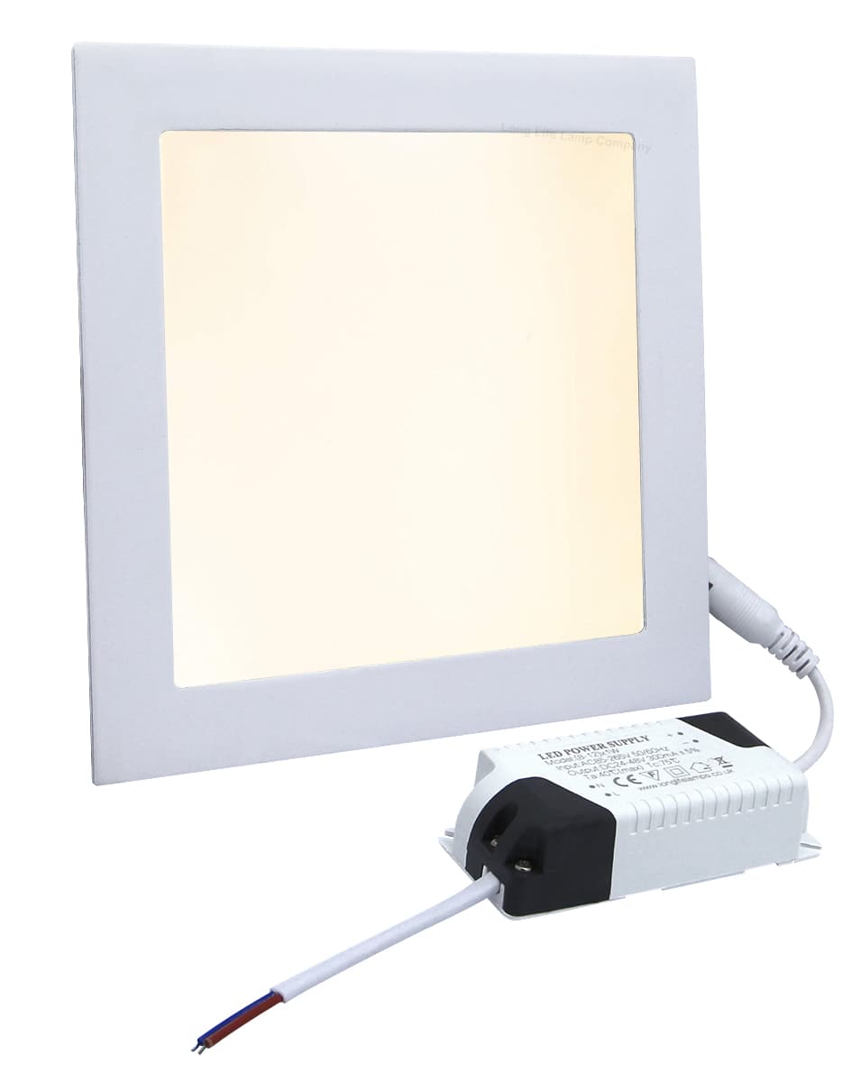 12w LED Square Recessed Ceiling Panel Warm White 3000K