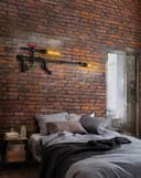 Industrial Steampunk Iron Rustic Vintage Water Pipe Tap Gun Shape Rifle M0158 with 2w T30 & 4w T45