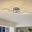 Modern LED Ceiling Chrome 3 Strip Light Warm White 20W Semi Flush H3015