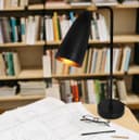 Modern Black Metal Table Lamp Adjustable Scone Shade Brass Joint H3019