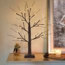 LED Indoor Christmas Brown Tree Miniature 60cm Mains And Battery Operated TREE01
