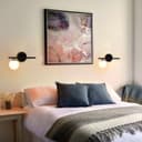 Modern Indoor Frosted Glass Globe Scone Matte Black Wall Light H3088 With LED G9 Warm White