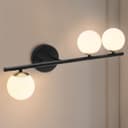 Modern Indoor Frosted Glass Globe Scone Matte Black 3 Light Wall Light H3087 With LED G9 Warm White