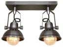 Vintage Twin Ceiling Light Fixture Dark Grey Pewter finish Adjustable Swivel Spot Light Stainless Steel