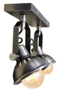 Vintage Twin Ceiling Light Fixture Dark Grey Pewter finish Adjustable Swivel Spot Light Stainless Steel