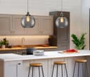 Smoked Glass Shade Chandelier Pendant 