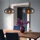 Modern Vintage Smoked Grey Glass Ceiling Pendant Light M0198
