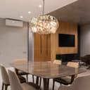 Modern Ceiling Crystal Chandelier Pendant Light Chrome Fixture Glass 3 Rings H3064