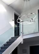 Modern Round Chandelier LED 3 Ring Ceiling Pendant Light Cool White 
