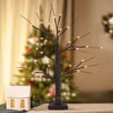 LED Indoor Christmas Brown Tree Miniature 60cm Mains And Battery Operated TREE01