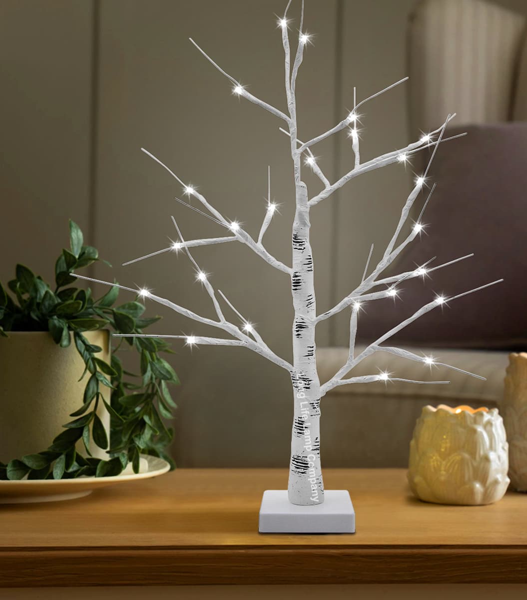 LED Indoor Christmas Tree White 60cm 6000k Light Dual Mains and Battery Operated TREE02
