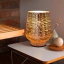 Modern Glass Table Lamp 3D Speckle Copper Finish CL001 