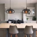 Modern Vintage Smoked Grey Glass Ceiling Pendant Light M0198
