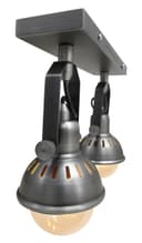 Vintage Twin Ceiling Light Fixture Dark Grey Pewter finish Adjustable Swivel Spot Light Stainless Steel