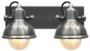Vintage Twin Wall Light Dark Grey Pewter Finish Adjustable Swivel Spot Wall Light