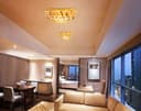 Modern Square Chandelier Crystal Droplets Gold Effect Base M0142 with 4 x 3w G9 WW