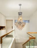 Ceiling Chandelier 6 Lamp Crystal Chrome Pendant Light H3034
