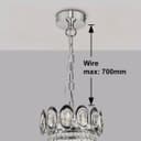 Large Ceiling Crystal Pendant Chandelier Suspended Chrome Frame Cascading Droplets H3033