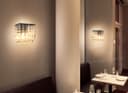 Modern Polished Chrome Indoor Wall Light Chandelier Crystal Droplets Twin G9 Lamp 