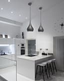 Modern Teardrop Ceiling Pendant Light Grey Pewter Lampshade Retro Brushed Metal 