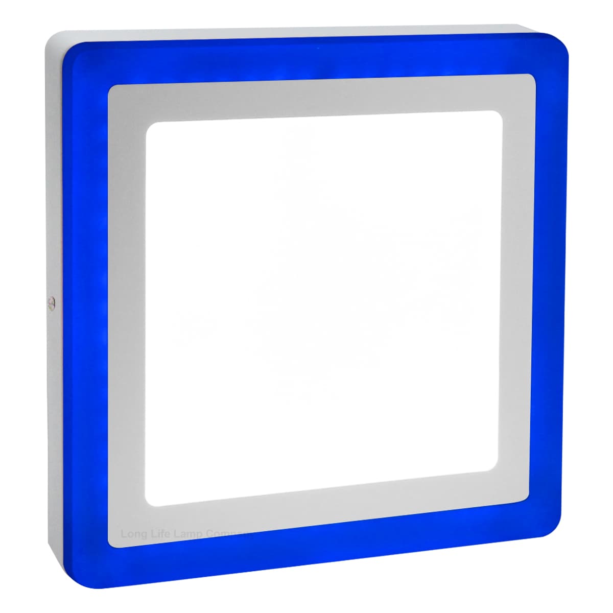 18w Square LED Ceiling Light Cool White with Blue Ambient Ring Surface Mount 