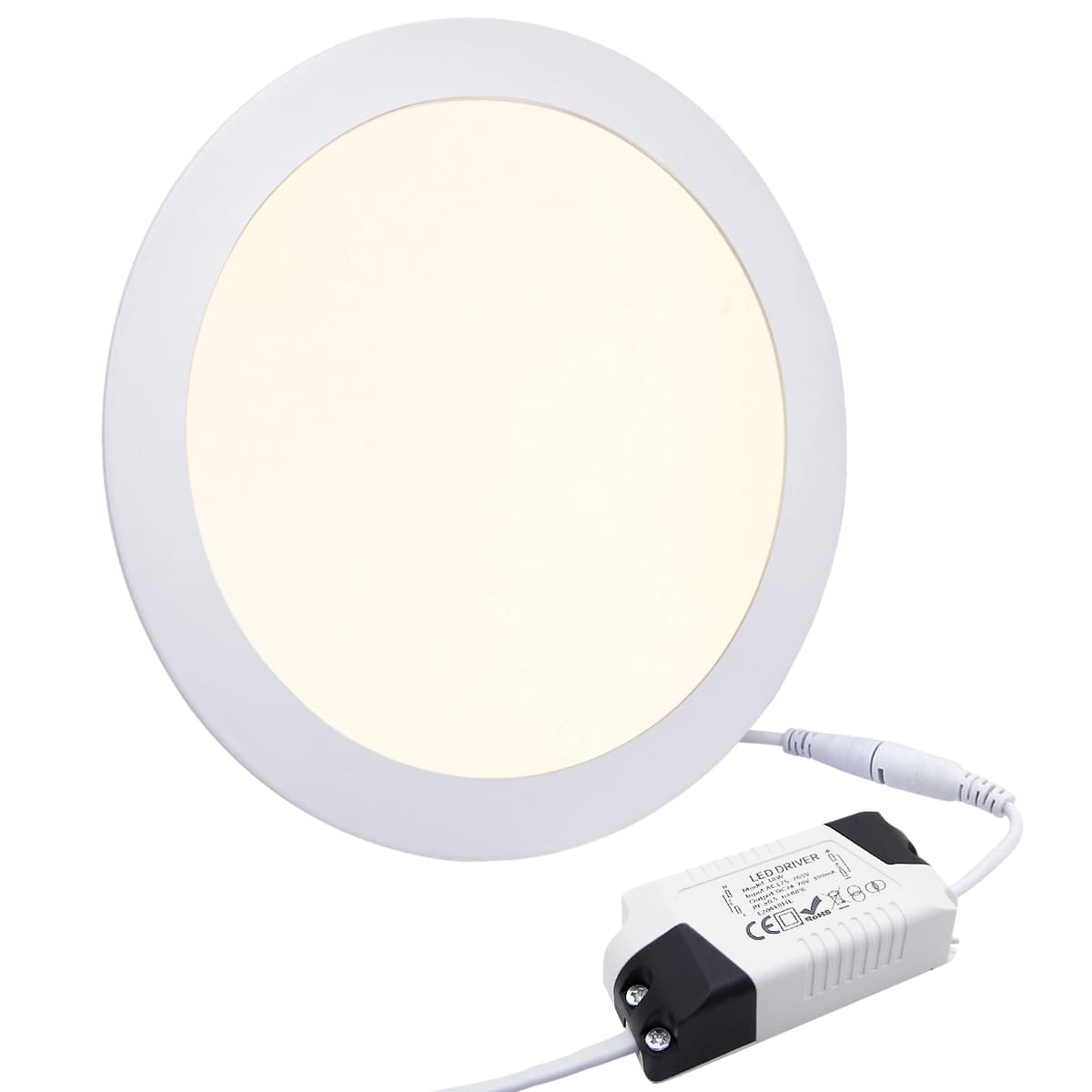 18w Round  LED Recessed Ceiling Panel Light White 4000K 