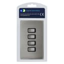 Light Switch 4 Gang 2 Way Gloss Brushed Chrome Wall Switch Screwless Finish N308DME