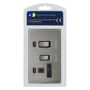 Cooker Switch 45AMP & 13AMP Plug Socket Brush Chrome N331DME 
