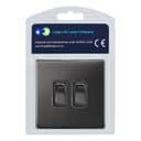 Double Light Switch 2 Gang 2 Way Black Nickel Wall Switch N304GME