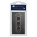 LED Dimmer Switch Black Nickel 300w 3 Gang 100w x 3 Screwless Plate Finish N357GME