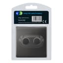 LED Dimmer Switch Black Nickel 800w 2 Gang 400w x 2 Single Pole Screwless N354GME