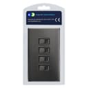 Light Switch 4 Gang 2 Way Polished Black Nickel Wall Switch Screwless Finish N308GME