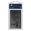 Black Nickel 45A Cooker Control Switch Unit with 13A Socket Neon Indicators N331GME Screwless Plate Finish