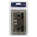 Antique Brass USB Double Wall Plug Socket 2 Gang 13A with 2 USB Charger Port Outlets Socket Plate BE776KME