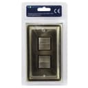 Brush Antique Brass Light Switch 4 Gang 10amp 2 Way BE308 KME 