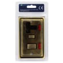 Brush Antique Brass 45A Cooker Control Switch Unit with 13amp Socket Neon Indicators BE331KME 